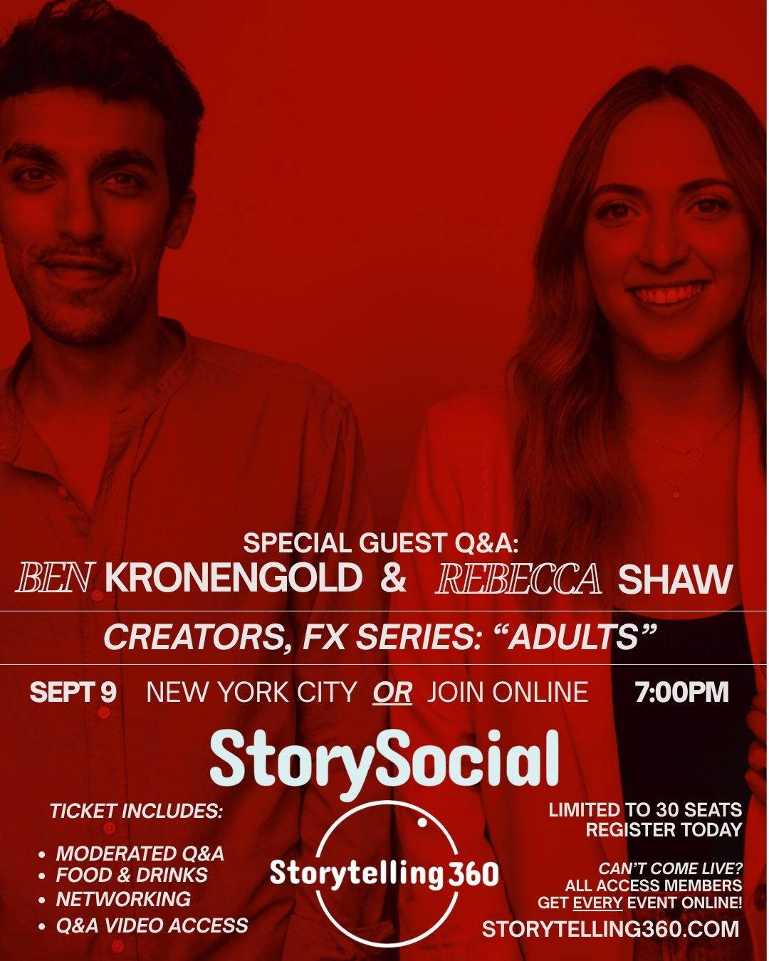 Storytelling360: StorySocial | Sept 9th | New York, NY (SPECIAL GUEST: Ben Kronengold and Rebecca Shaw)