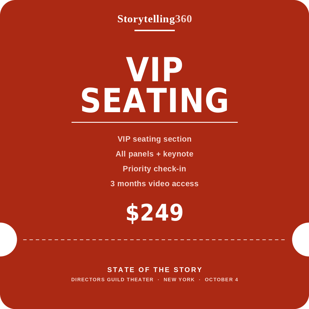 VIP Seating — New York, Oct 4
