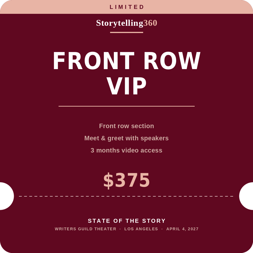 Front Row VIP + Meet & Greet — Los Angeles, April 4, 2027