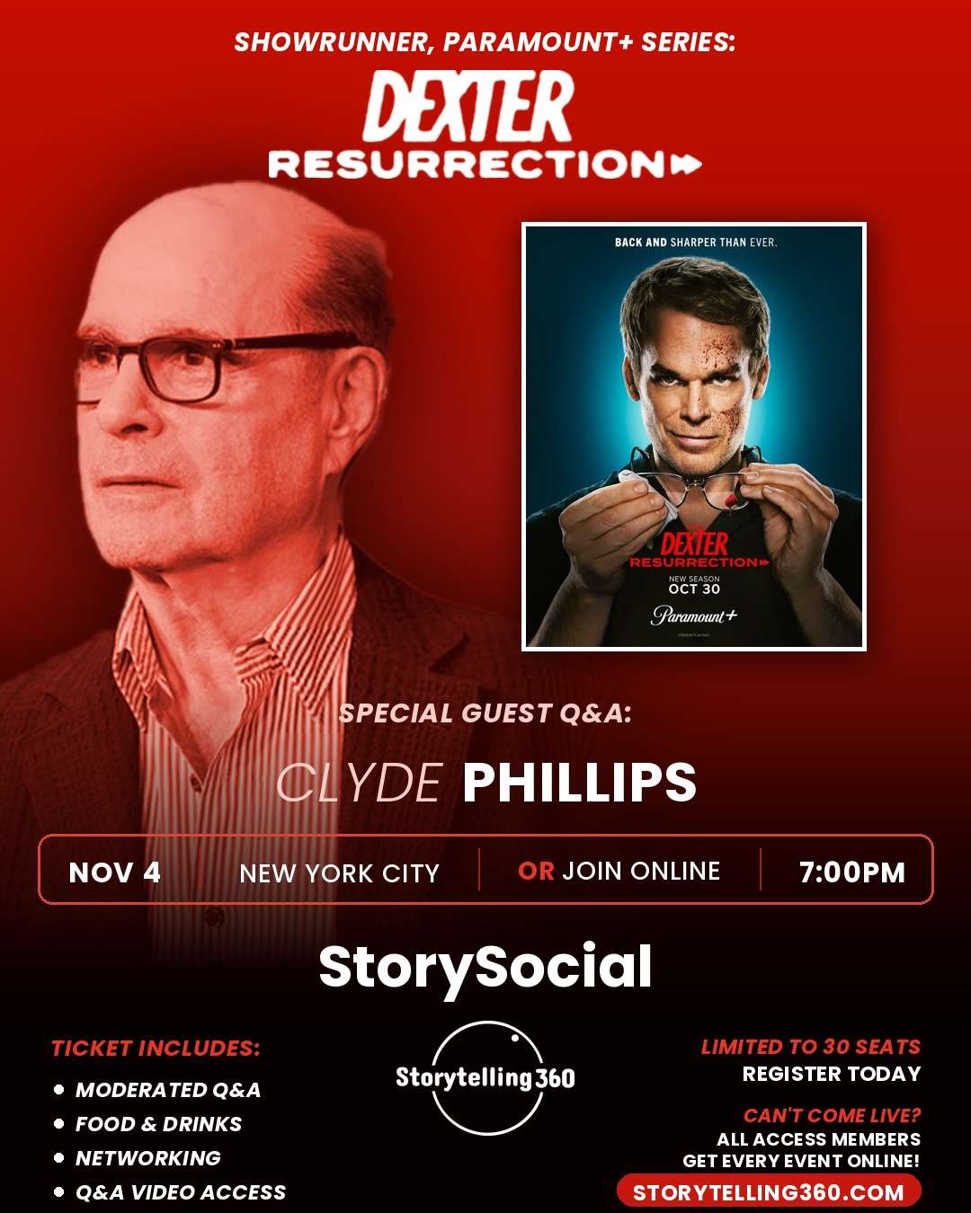 StorySocial with Clyde Phillips, Nov 4, New York City